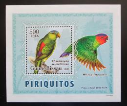 Potov znmka Guinea-Bissau 2007 Papagje DELUXE Mi# 3594 Block - zvi obrzok