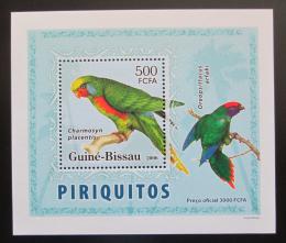 Potov znmka Guinea-Bissau 2007 Papagje DELUXE Mi# 3595 Block - zvi obrzok