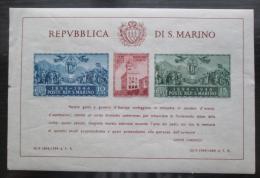 Poštové známky San Marino 1945 Vládní palác neperf RARITA Mi# Block 4 B Kat 150€