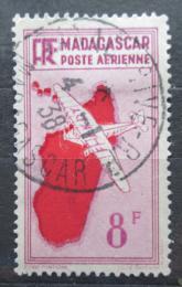 Poštová známka Madagaskar 1935 Lietadlo a mapa Mi# 222