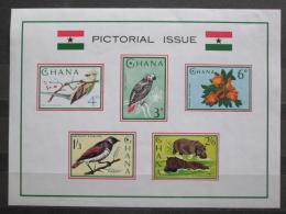Poštové známky Ghana 1964 Fauna a flóra Mi# Block 15 Kat 9€