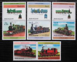 Poštové známky Paraguaj 1984 Lokomotívy s kupónem 1 Mi# 3779-85 
