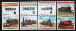 Poštové známky Paraguaj 1984 Lokomotívy s kupónem 3 Mi# 3779-85