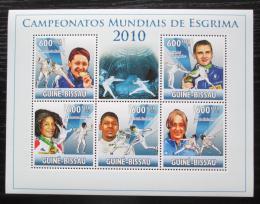 Poštové známky Guinea-Bissau 2010 MS v šermu Mi# 5134-38 Kat 12€