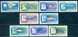 Poštové známky Maïarsko 1962 História letectvo Mi# 1846-54