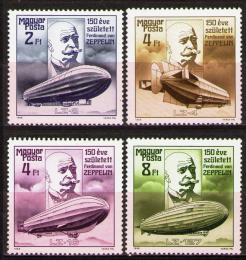 Poštové známky Maïarsko 1988 Vzducholode Mi# 3942-45