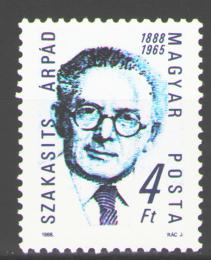 Poštová známka Maïarsko 1988 Prezident Arpád Szakasits Mi# 4001