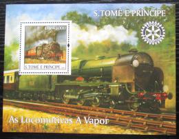 Poštová známka Svätý Tomáš 2004 Parní lokomotívy Mi# Block 514 Kat 13€ 