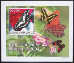Poštová známka Svätý Tomáš 2004 Motýle DELUXE neperf. Mi# 2603 B Block