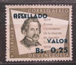 Poštová známka Venezuela 1965 Agustin Codazzi pretlaè Mi# 1595