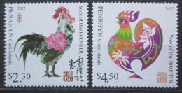 Poštové známky Penrhyn 2016 Èínský nový rok, rok kohouta Mi# 801-02 Kat 12€ 