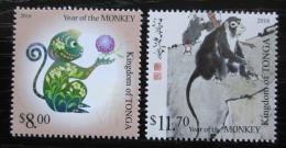 Poštové známky Tonga 2015 Èínský nový rok, rok opice Mi# 2062-63 Kat 25€