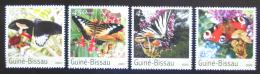 Poštové známky Guinea-Bissau 2003 Motýle a huby Mi# 2087-90 Kat 15€