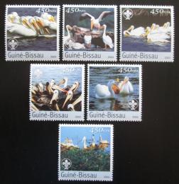 Poštové známky Guinea-Bissau 2003 Pelikáni Mi# 2464-69 Kat 11€