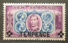 Poštová známka Nový Zéland 1944 Krá¾ové pretlaè Mi# 277
