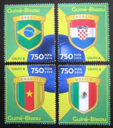 Poštové známky Guinea-Bissau 2014 MS ve futbale, skupina A Mi# 7186-89 Kat 12€