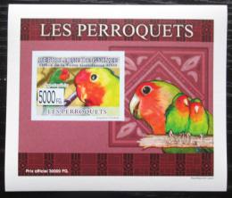 Potov znmka Guinea 2007 Papagje DELUXE neperf. Mi# 6433 B Block