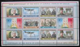Poštové známky Vanuatu 1990 Charles de Gaulle Mi# 845-50 Bogen Kat 18€