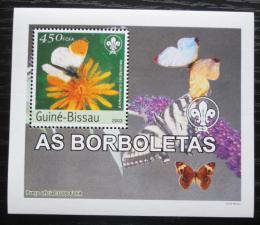 Poštová známka Guinea-Bissau 2003 Motýle DELUXE Mi# 2482 Block