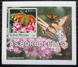 Poštová známka Guinea-Bissau 2003 Motýle DELUXE Mi# 2486 Block