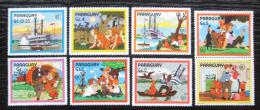 Poštové známky Paraguaj 1985 Román Tom Sawyer s kupónem Mi# 3887-93 Kat 6.50€