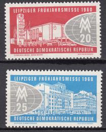 Poštové známky DDR 1960 Lipský ve¾trh Mi# 750-51 