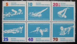 Poštové známky DDR 1962 ME v plavání Mi# 907-12