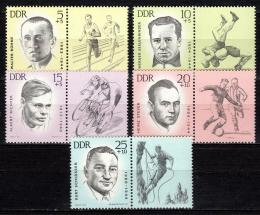 Poštové známky DDR 1963 Športovci, obìti fašismu Mi# 958-62 Kat 12€