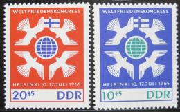 Poštové známky DDR 1965 Mírový kongres v Helsinkách Mi# 1122-23