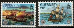 Poštové známky Guernsey, Ve¾ká Británia 1982 Európa CEPT, plachetnice Mi# 246-47