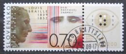 Poštová známka Slovensko 2009 Den známek, Louis Braille Mi# 627