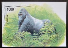 Poštová známka Kongo Dem. 2002 Gorila východní nížinná Mi# Block 117 Kat 10€