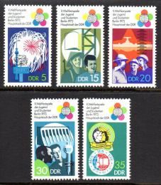 Poštové známky DDR 1973 Mezinárodní hry mládeže Mi# 1862-66