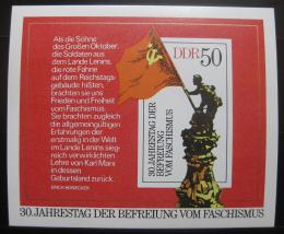 Poštová známka DDR 1975 Oslobodenie, 30. výroèie Mi# Block 42