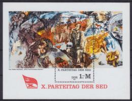 Poštová známka DDR 1981 Umenie, sjezd SED Mi# Block 63