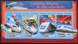 Poštové známky Svätý Tomáš 2016 Èínské moderní lokomotívy Mi# 6886-89 Kat 12€