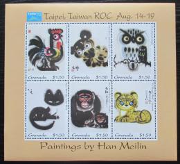 Poštové známky Grenada 1993 Umenie, Han Meilin Mi# 2626-31 Kat 13€