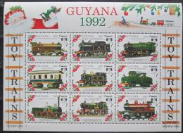 Poštové známky Guyana 1992 Modely lokomotiv a vagónù Mi# 3934-42