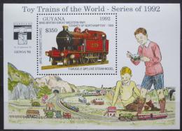 Poštová známka Guyana 1992 Modely lokomotiv a vagónù Mi# Block 216 Kat 9.50€