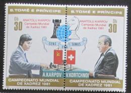 Poštové známky Svätý Tomáš 1981 MS v šachu pretlaè TOP SET Mi# 712-13 Kat 16€
