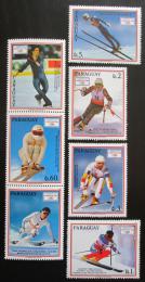 Poštové známky Paraguaj 1990 ZOH Albertville s kupónem Mi# 4471-75 Kat 8€