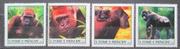 Poštové známky Svätý Tomáš 2004 Gorily Mi# 2613-16 Kat 12€