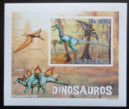 Poštová známka Svätý Tomáš 2010 Dinosaury DELUXE neperf. Mi# 4384 B Block