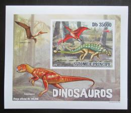 Poštová známka Svätý Tomáš 2010 Dinosaury DELUXE neperf. Mi# 4386 B Block
