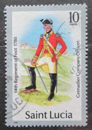 Poštová známka Svätá Lucia 1987 Vojenská uniforma Mi# 749 II