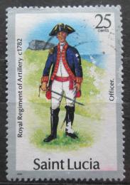 Poštová známka Svätá Lucia 1986 Vojenská uniforma Mi# 751 II
