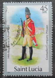 Poštová známka Svätá Lucia 1985 Vojenská uniforma Mi# 754 I 