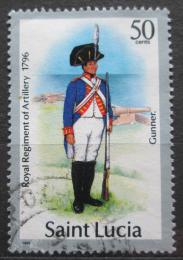 Poštová známka Svätá Lucia 1987 Vojenská uniforma Mi# 755 II