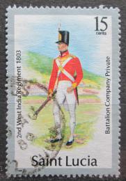 Poštová známka Svätá Lucia 1989 Vojenská uniforma Mi# 886 II