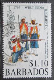 Poštová známka Barbados 1995 Vojenské uniformy Mi# 874